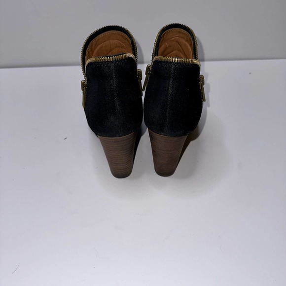 Lucky Brand Women's Padmah Black Suede Peep Toe Block Heel Ankle Booties 6M/36 - Picture 4 of 9